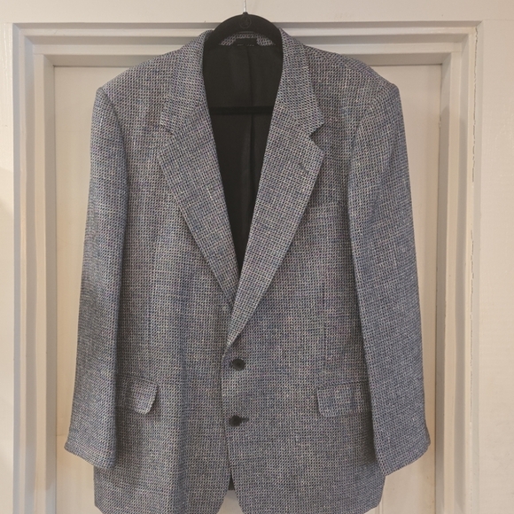 Bachrach 100% Silk Single Breasted Tweed All Seasons Blazer Mens 44R - Picture 2 of 10